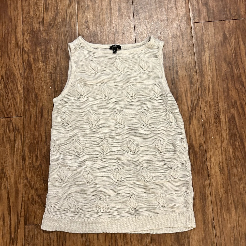 White Sleeveless Knit Top